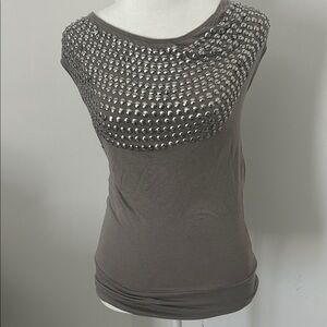 Gray Studded Women's Top- small